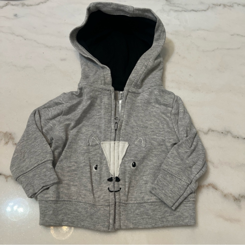 Carter’s Newborn Zip Up Jacket With Hood Baby Boy 100% Cotton